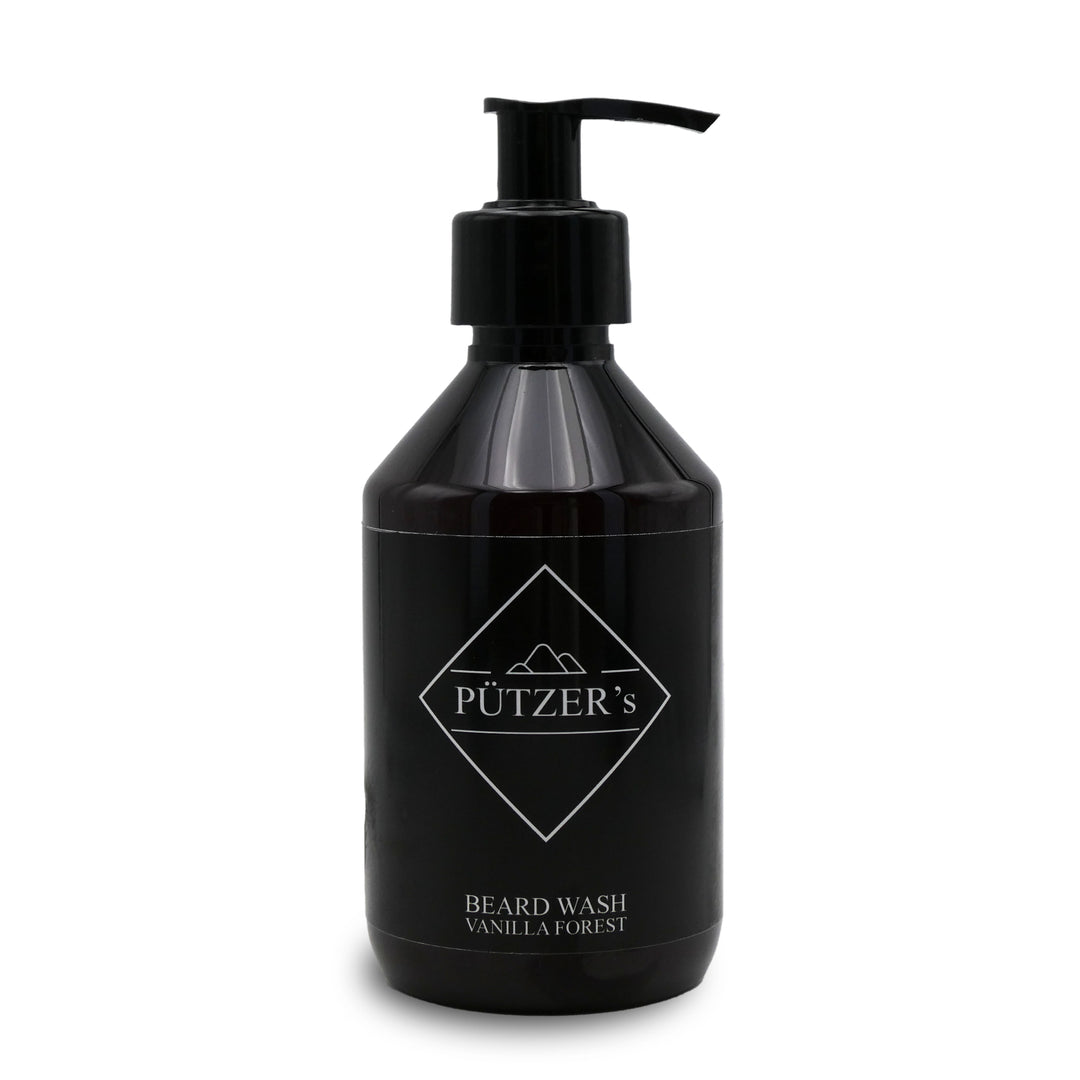 Bartshampoo Vanilla Forest mit Kokosnussöl und Olivenöl, hilft gegen Juckreiz, antibakteriell, beseitigt Bartschuppen, Vanille und Fichtenduft